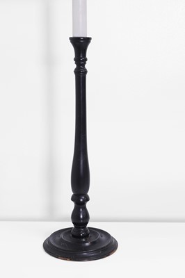 Lot 232 - A pair of painted wooden table lamps