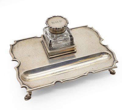 Lot 78 - A silver inkstand