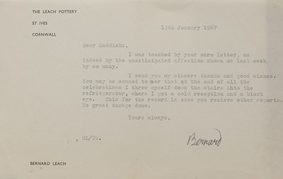 Lot 171 - A series of letters from Bernard Leach (1887-1979)