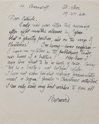 Lot 171 - A series of letters from Bernard Leach (1887-1979)