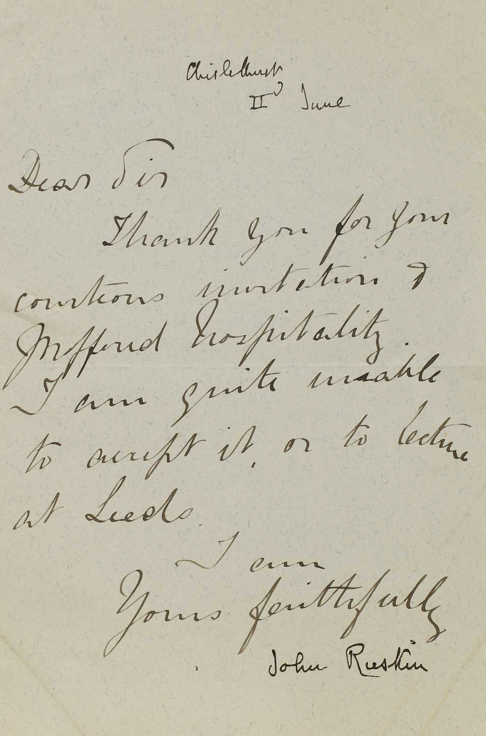 Lot 245 - John Ruskin (1819-1900)