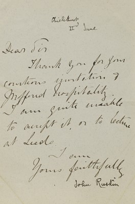 Lot 245 - John Ruskin (1819-1900)