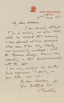 Lot 257 - John Ruskin (1819-1900)