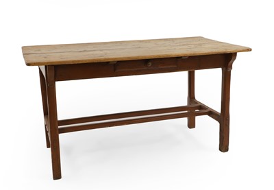 Lot 366 - A pine and painted farmhouse table