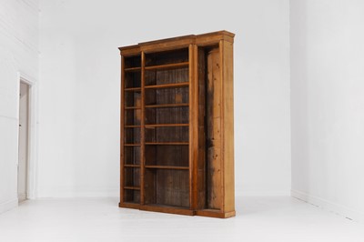Lot 338 - An oak breakfront library bookcase