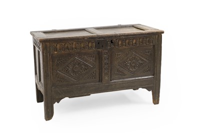 Lot 377 - An oak coffer