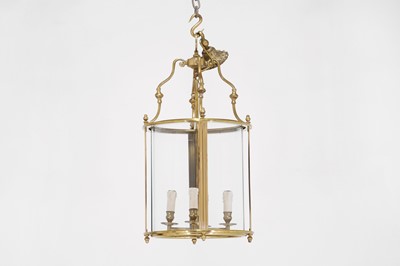 Lot 409 - A George III-style brass hall lantern