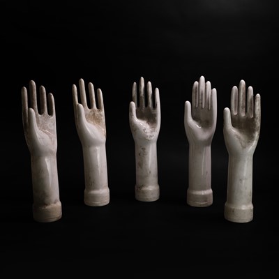 Lot 135 - Unusual porcelain glove moulds