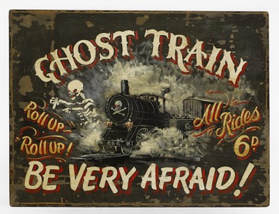 Lot 90 - A large 'Ghost Train' painted panel
