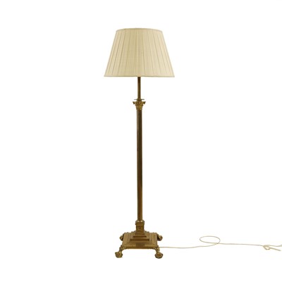 Lot 337 - A Corinthian column brass standard lamp