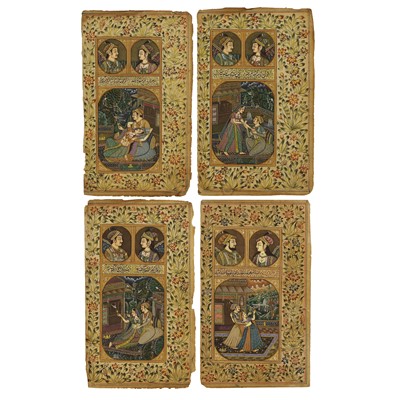 Lot 155 - A collection of four Indian painted miniatures