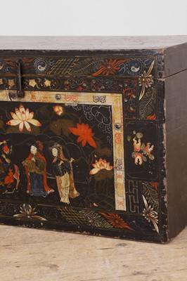 Lot 497 - Two export lacquered camphor wood chests
