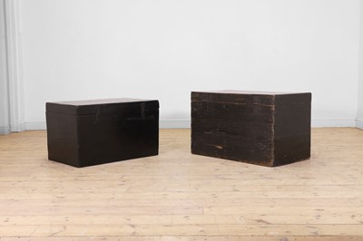 Lot 497 - Two export lacquered camphor wood chests