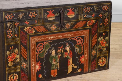 Lot 497 - Two export lacquered camphor wood chests