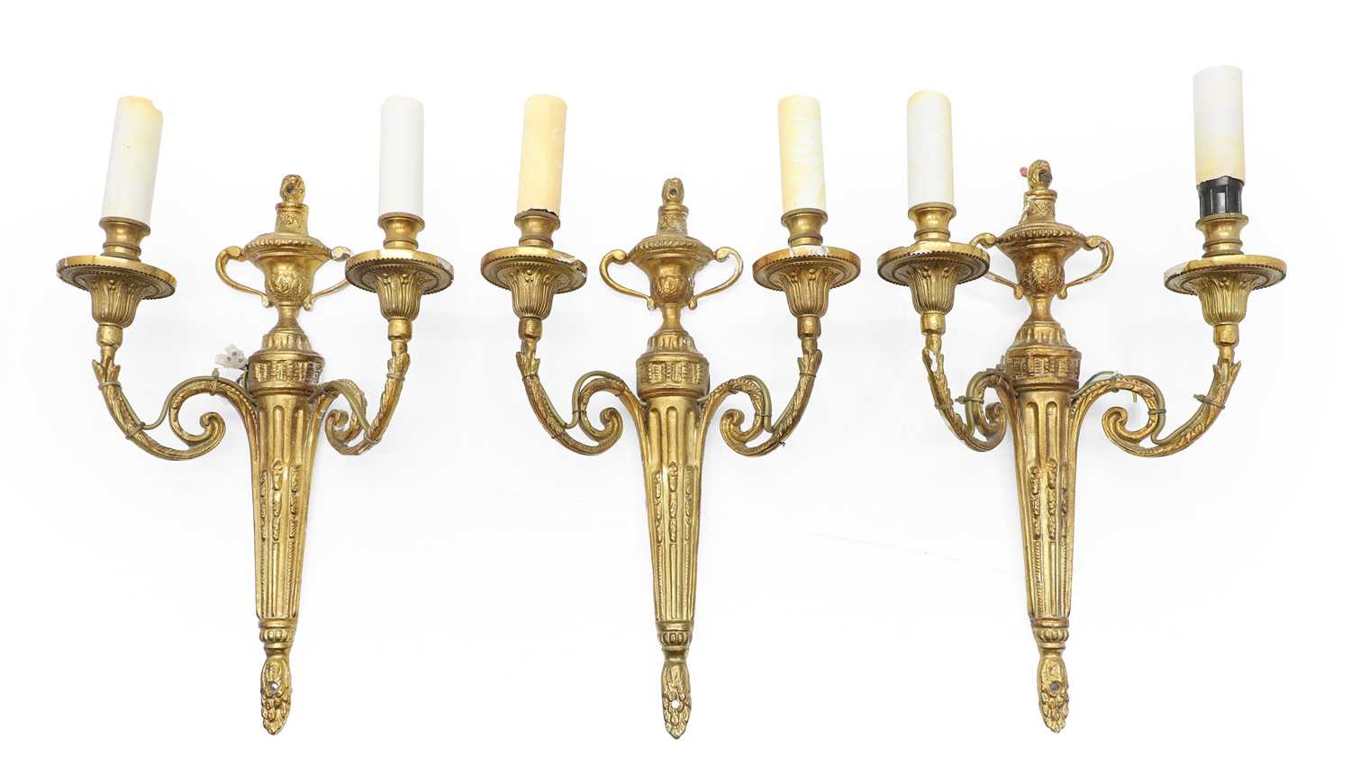 Lot 300 - A group of three French gilt metal wall appliques