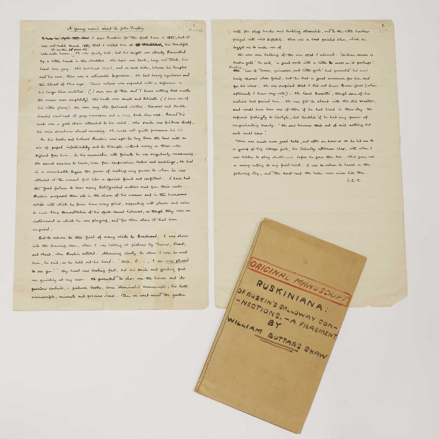 Lot 224 - A group of letters relating to John Ruskin