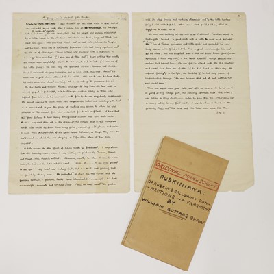 Lot 224 - A group of letters relating to John Ruskin