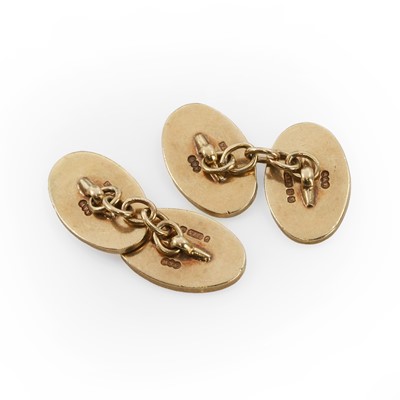Lot 514 - A pair of 9ct gold cufflinks, by Asprey