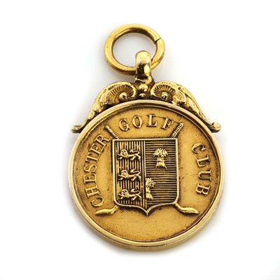 Lot 522 - An 18ct gold Golf medal pendant