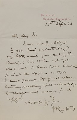 Lot 223 - John Ruskin (1819-1900)
