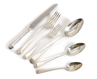Lot 23 - A Georgian silver harlequin part canteen of cutlery