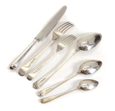Lot 23 - A Georgian silver harlequin part canteen of cutlery