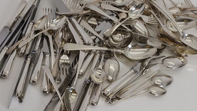 Lot 23 - A Georgian silver harlequin part canteen of cutlery