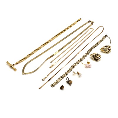 Lot 408 - A group of gold jewellery