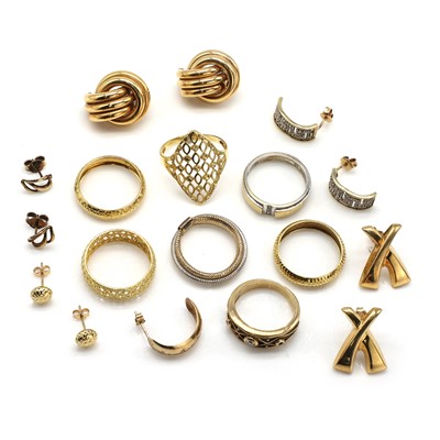 Lot 406 - A group of assorted gold jewellery