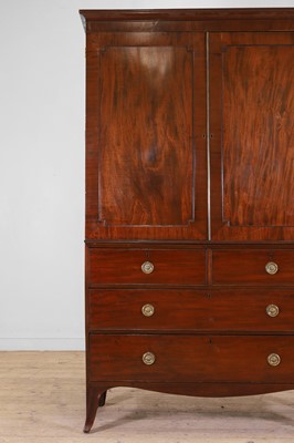 Lot 179 - A George III mahogany linen press