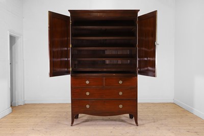 Lot 179 - A George III mahogany linen press