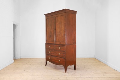 Lot 179 - A George III mahogany linen press