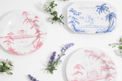 Lot 585 - A group of tin-glazed dishes by Isis Ceramics