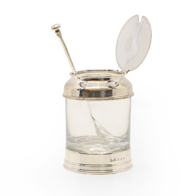 Lot 30 - A modern silver mounted preserve pot and cover