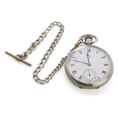 Lot 540 - A silver top wind open faced Omega pocket watch