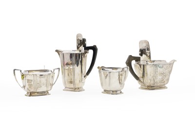 Lot 5 - An Art Deco silver four-piece tea service