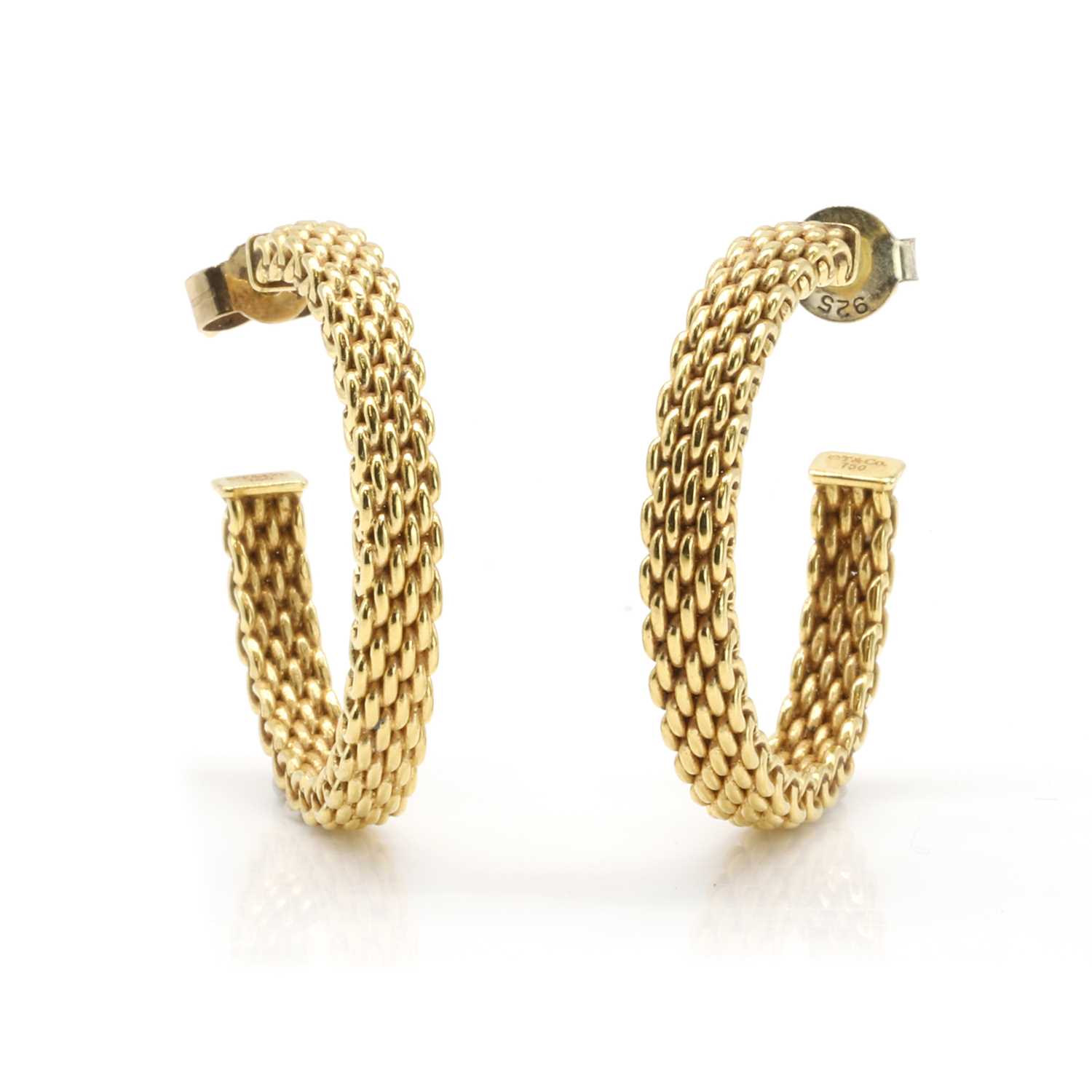 Lot 237 - A pair of 18ct gold 'Somerset' earrings, by Tiffany & Co.