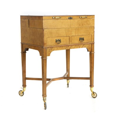 Lot 359 - An Edwardian ladies satinbirch and brass-strung dressing table