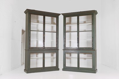 Lot 69 - A pair of painted wooden bookcases