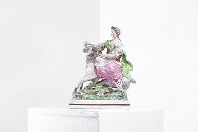 Lot 434 - A pearlware figure of Europa and the Bull