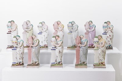 Lot 435 - A collection of pearlware figures