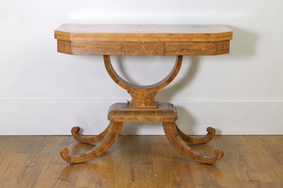 Lot 493 - A rosewood inlaid card table
