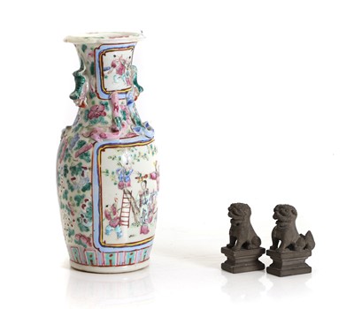 Lot 89 - A Chinese Canton famille rose vase