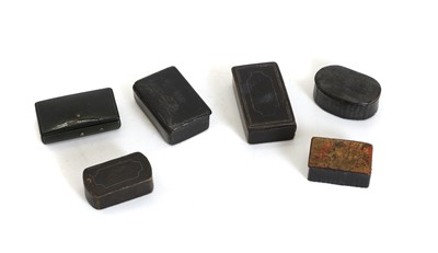 Lot 247A - A group of papier mache snuff boxes