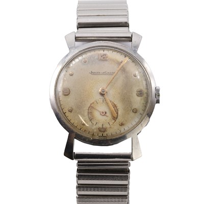 Lot 566 - A stainless steel Jaeger-LeCoultre mechanical bracelet watch, c.1940s