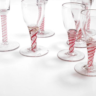 Lot 27 - A group of colour-twist drinking glasses