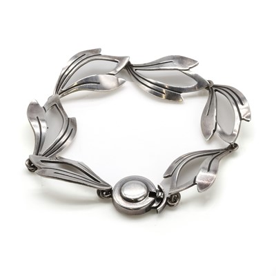 Lot 253 - A silver foliate bracelet, by Niels Erik From