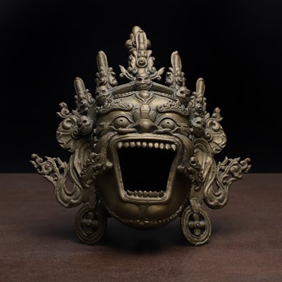 Lot 384 - A Tibetan bronze incense burner