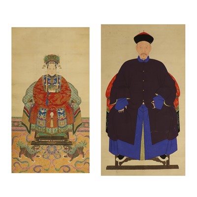 Lot 383 - Two Chinese scroll paintings