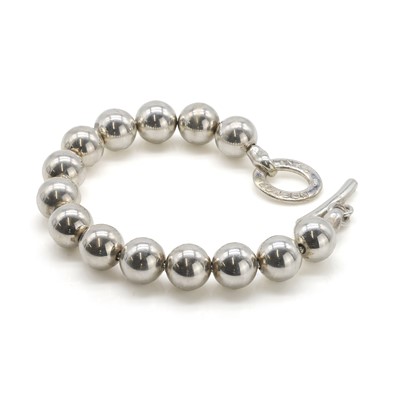 Lot 255 - A silver bead bracelet, by Links of London